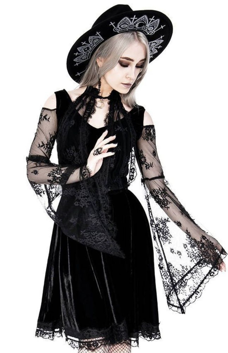 Clothes Restyle | Layered Lace Gothic Dress With A Crescent Charm