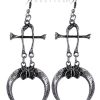 Jewellery Restyle | Antique Silver Earrings Tibia Bones, Moon, Occult Jewellery "Claws & Bones Silver Earrings"