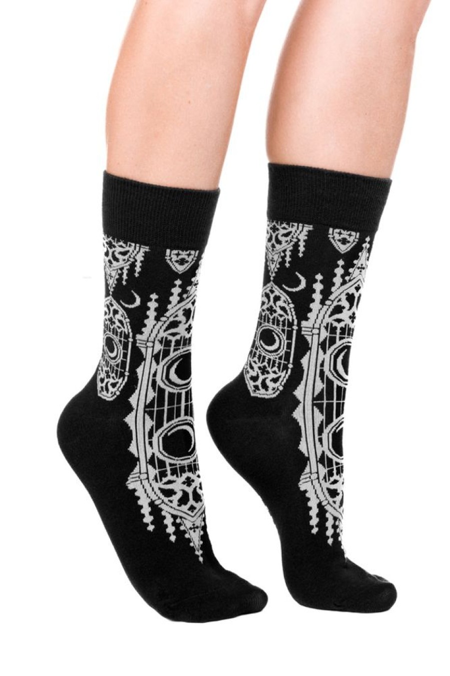 Accessories Restyle | Cathedralis Jacquard Socks Moon & Cathedral