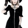 Clothes Restyle | Black Velvet Sweetheart Dress With A Gothic Cross