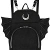 Backpacks Restyle | Elegant Goth Backpack, Gothic Black Woman School Backpack With Wings