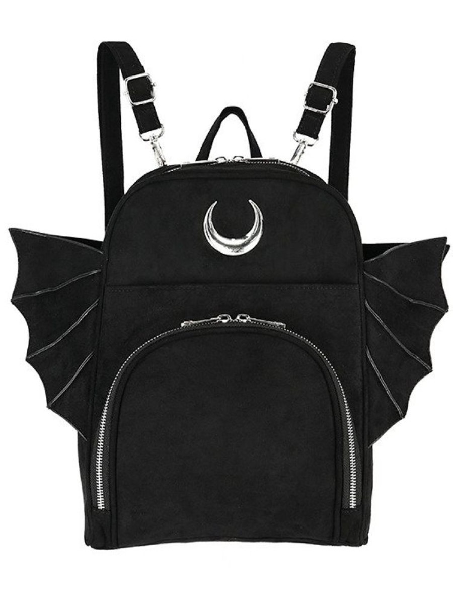 Backpacks Restyle | Elegant Goth Backpack, Gothic Black Woman School Backpack With Wings