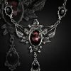 Jewellery Restyle | Evening Necklace Roses And Burgundy Stone "Wild Roses"