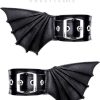 Accessories Restyle | Black Gothic Bracelets With Bat Wings, Pair Of Cuffs, Gothic Shoes Accesory "Bat Cuffs"