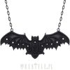 Jewellery Restyle | Bat Pendant, Lace Wings, Gothic Necklace "Lace Bat Black Pendant"