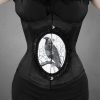 Corsets Restyle | Gothic Cameo Underbust Corset With Crow "Dark Raven"