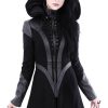 Clothes Restyle | Black Winter Jacket With Pockets, Detachable Hood "Future Goth Coat"