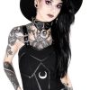 Clothes Restyle | Black Gothic Bandage Moon Top