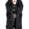 Clothes Restyle | Fortune Teller Hoodie Black Gothic Hoodie With Veil And Symbols