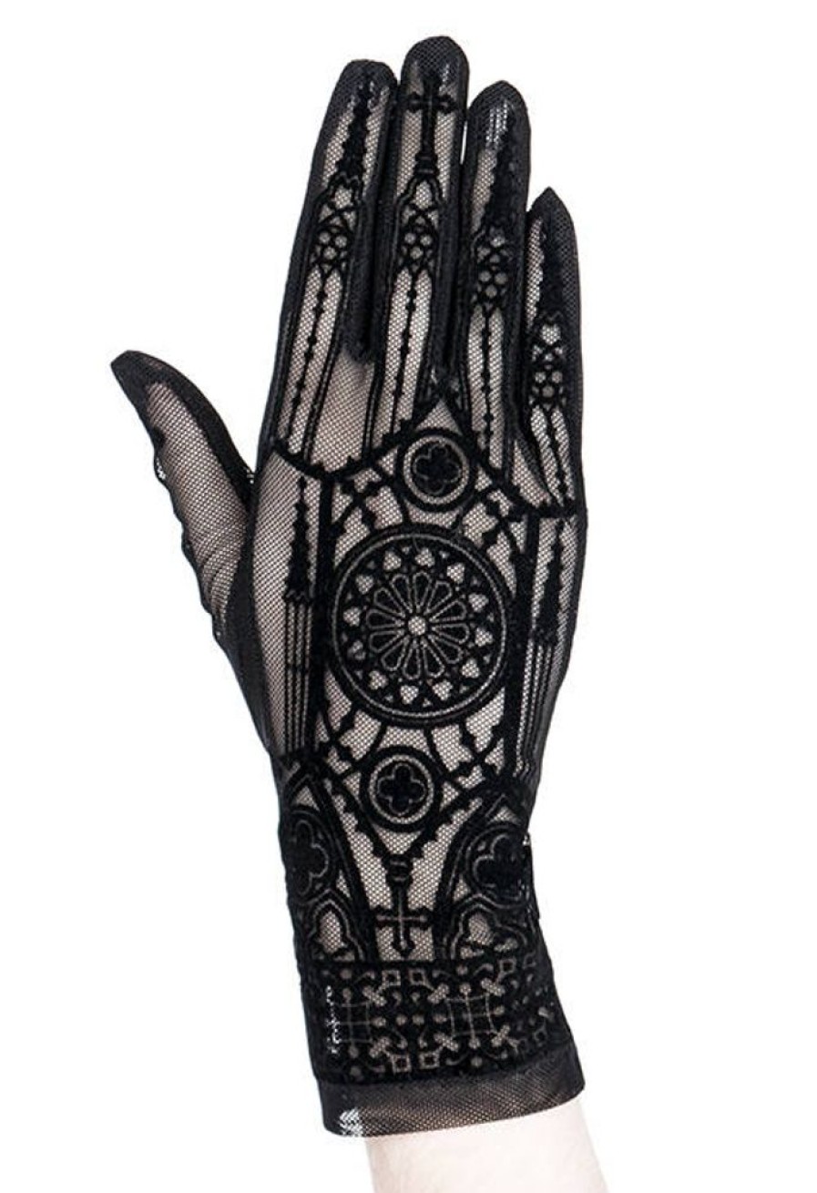 Accessories Restyle | Gothic Mesh Gloves With Cathedral Pattern Cathedral Gloves