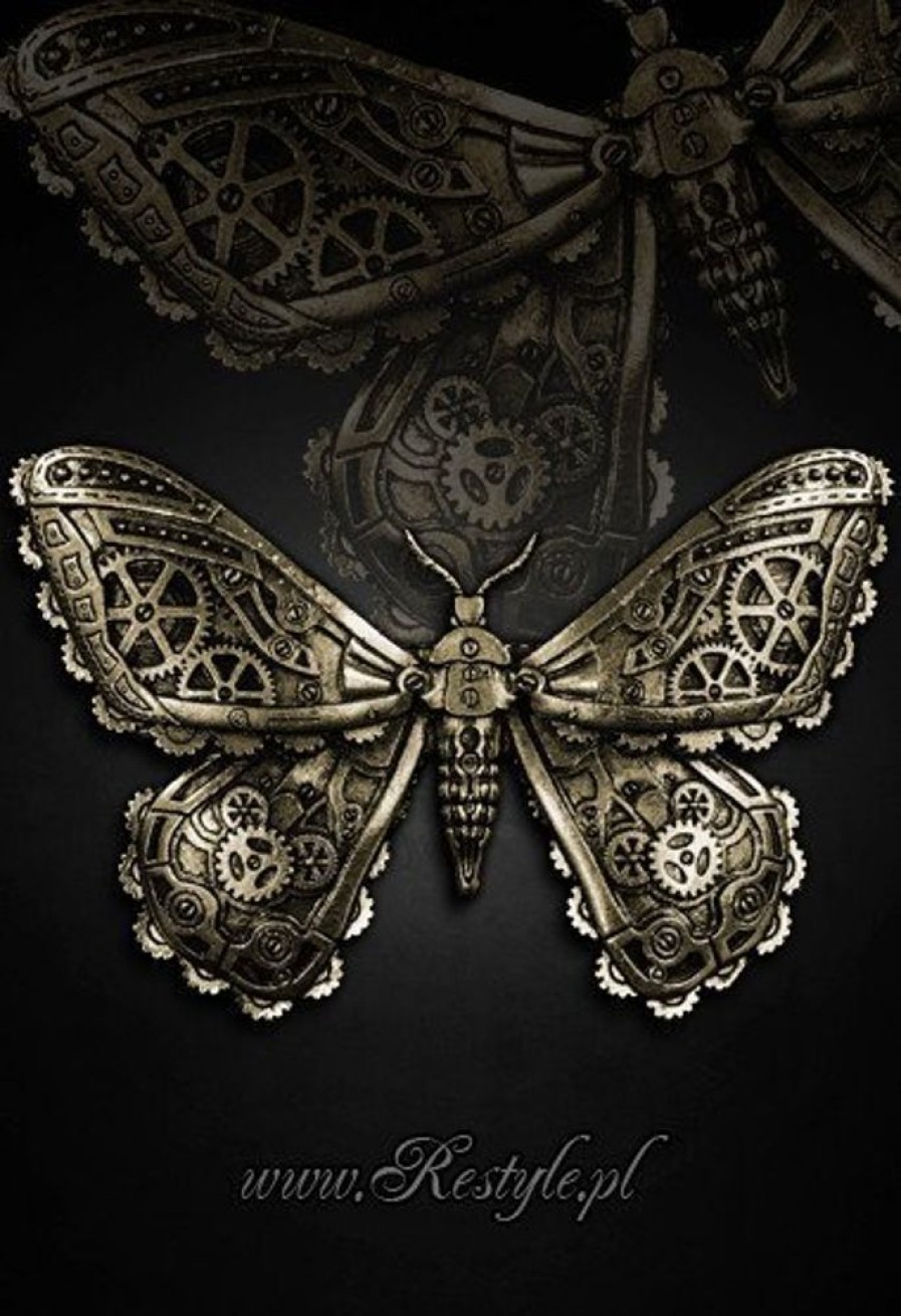 Jewellery Restyle | Gothic Hairclip Steampunk, Hair Accessory "Mechanical Moth - Brass"