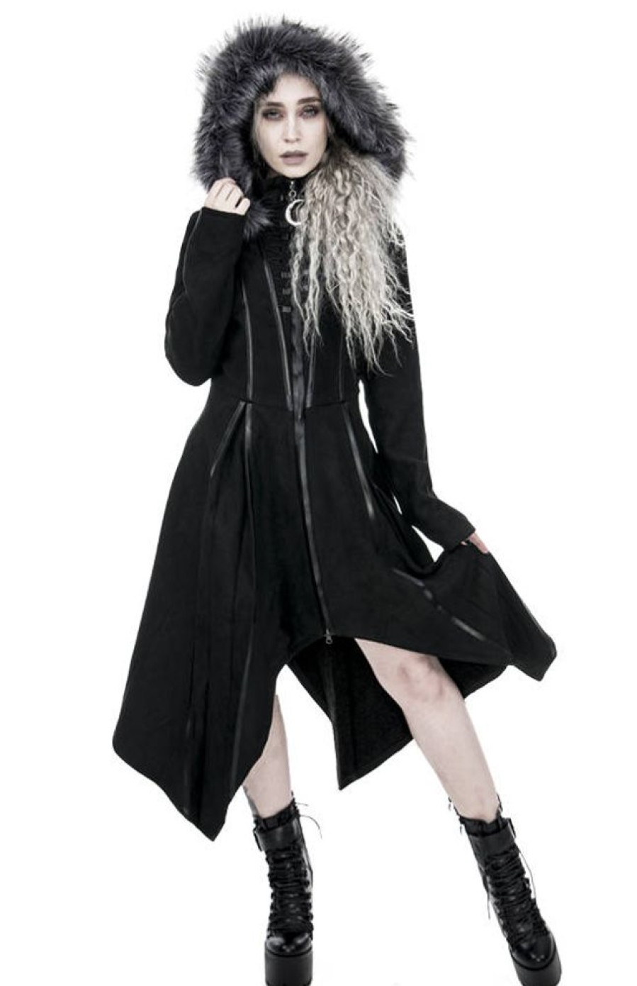 Clothes Restyle | Futuro Siberian Coat Winter Gothic Coat With Oversized Hood