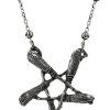 Jewellery Restyle | Broom Pentagram Silver Pendant For Witches