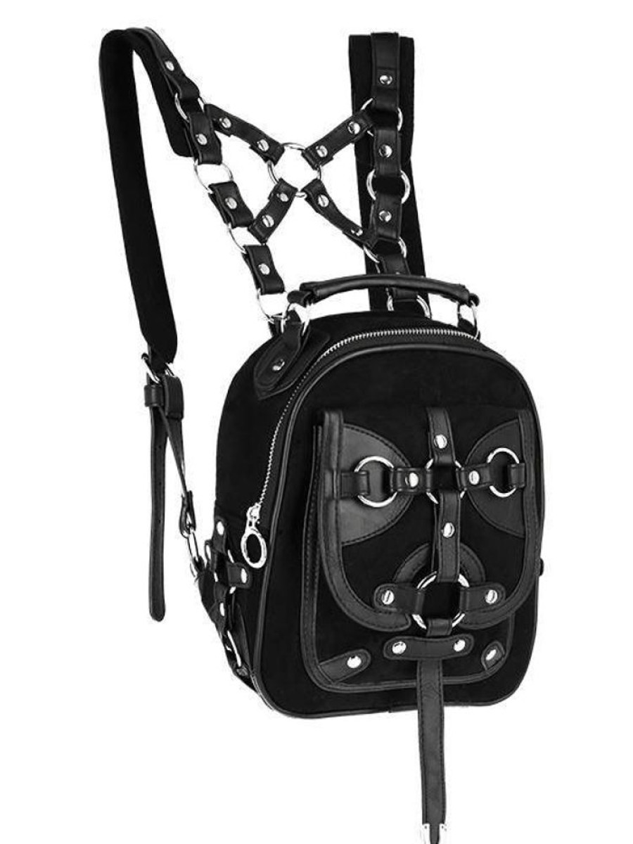 Backpacks Restyle | Bellatrix Small Gothic Backpack With A Harness