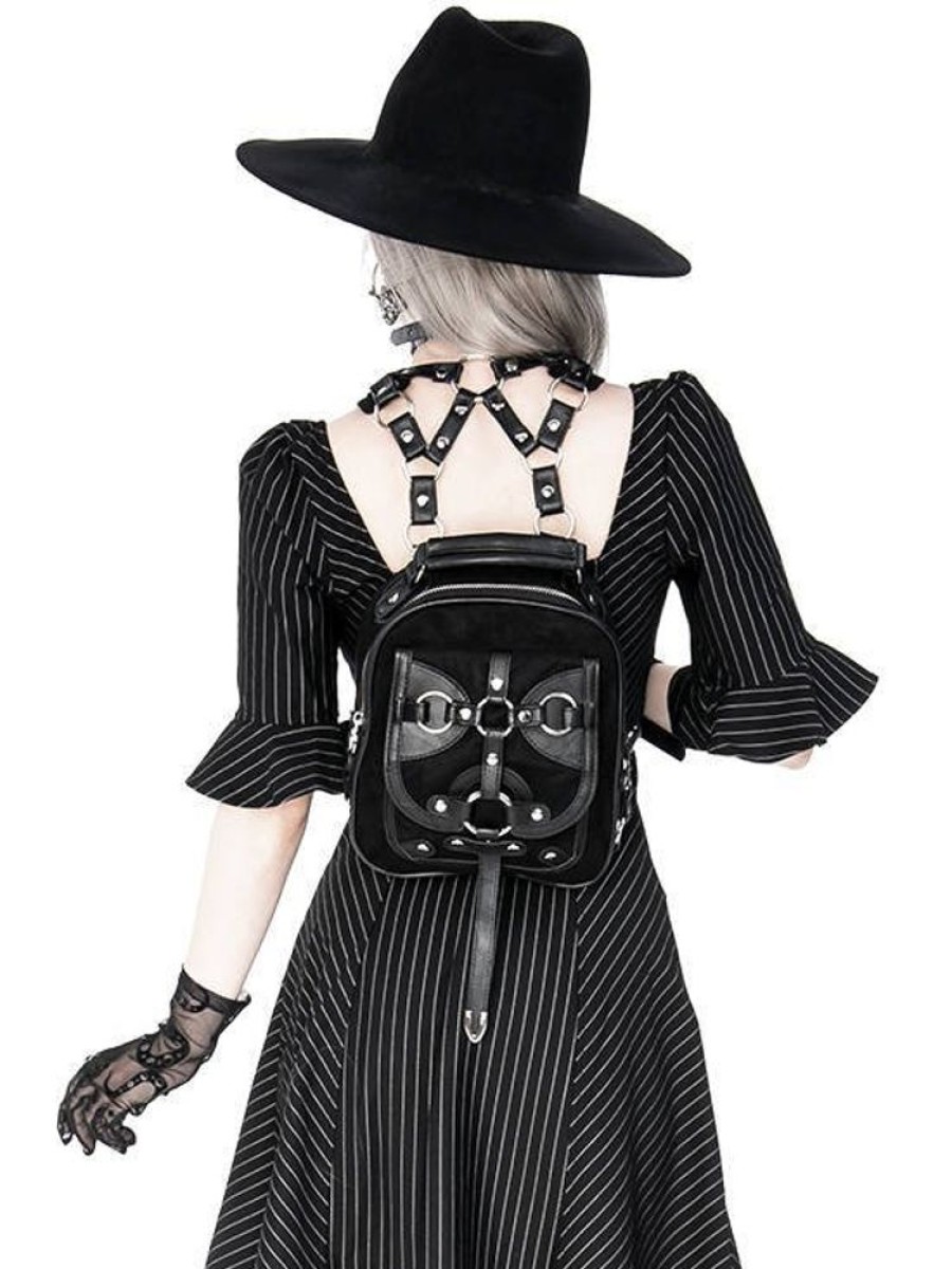 Backpacks Restyle | Bellatrix Small Gothic Backpack With A Harness