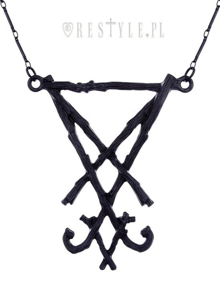 Jewellery Restyle | Pendant Occult Necklace, Satanic Symbol "Lucifer Sigil Black"