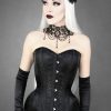 Corsets Restyle | Wh Brocade Overbust Black Gothic Jacuard Hourglass Corset