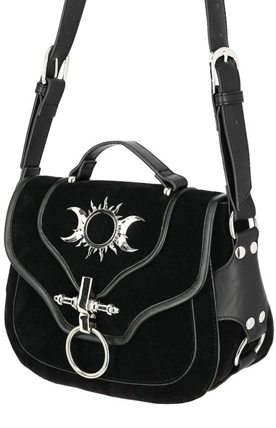 Handbags Restyle | Triple Goddess Bag Gothic Handbag With Crescent Moons And Sun