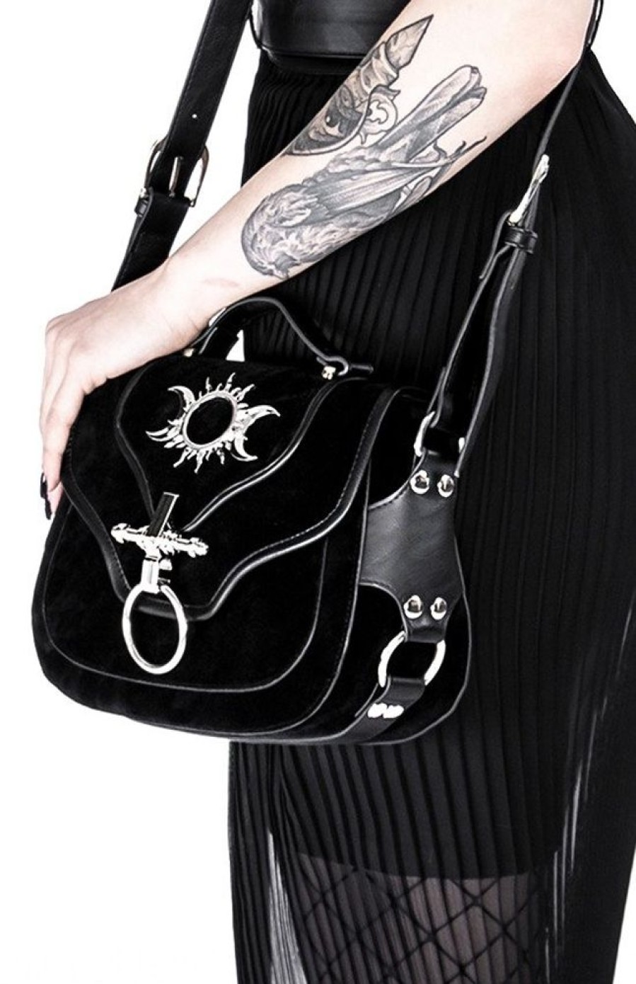 Handbags Restyle | Triple Goddess Bag Gothic Handbag With Crescent Moons And Sun