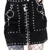 Clothes Restyle | Studded Suede Skirt, Black Gothic Short Skirt