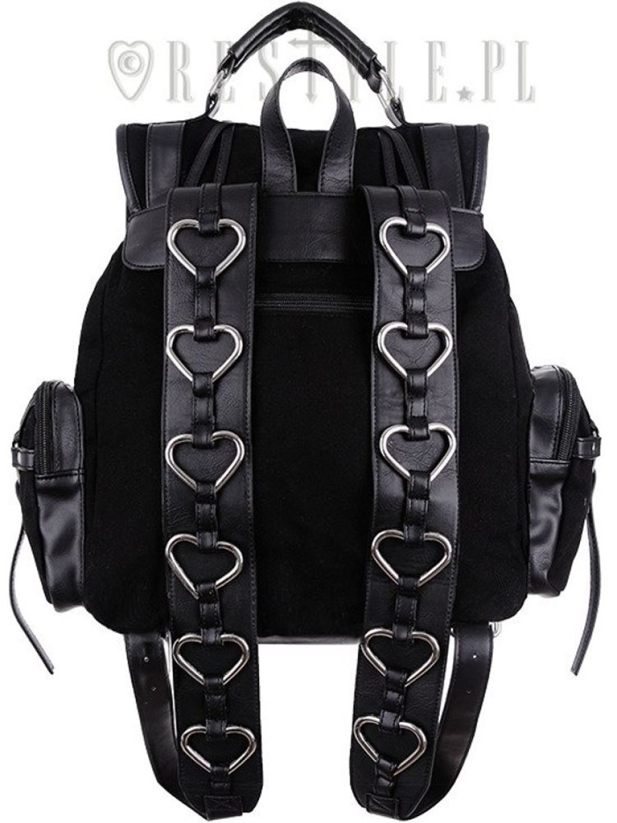 Backpacks Restyle | Black Gothic Bag, Harness Heart, Square Backpack "Heavy Heart Backpack"