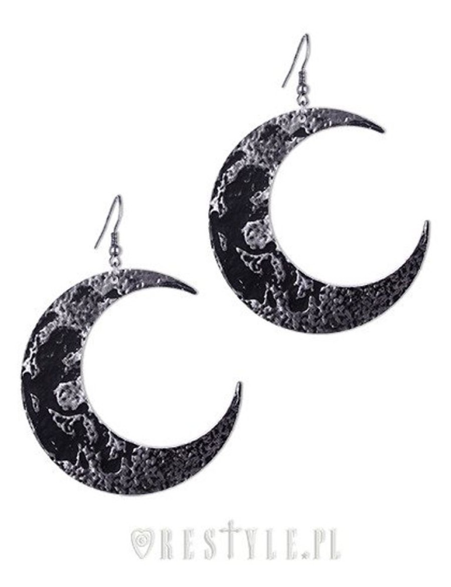 Jewellery Restyle | Gothic Earrings, Crescent, Occult Fashion "Moon Textured Earrings"