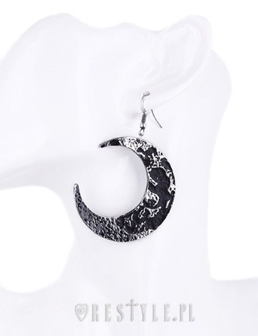 Jewellery Restyle | Gothic Earrings, Crescent, Occult Fashion "Moon Textured Earrings"