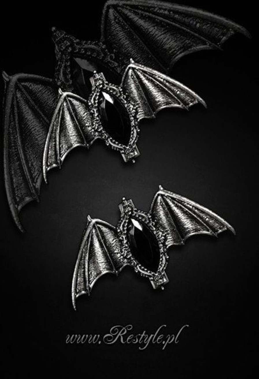 Jewellery Restyle | Gothic Hairclips, Pair Of Gothic Bats Hairclips Black "Carpe Noctem"