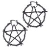 Jewellery Restyle | Gothic Hoop Earrings, Occult Fashion "Branch Pentagram Earrings"