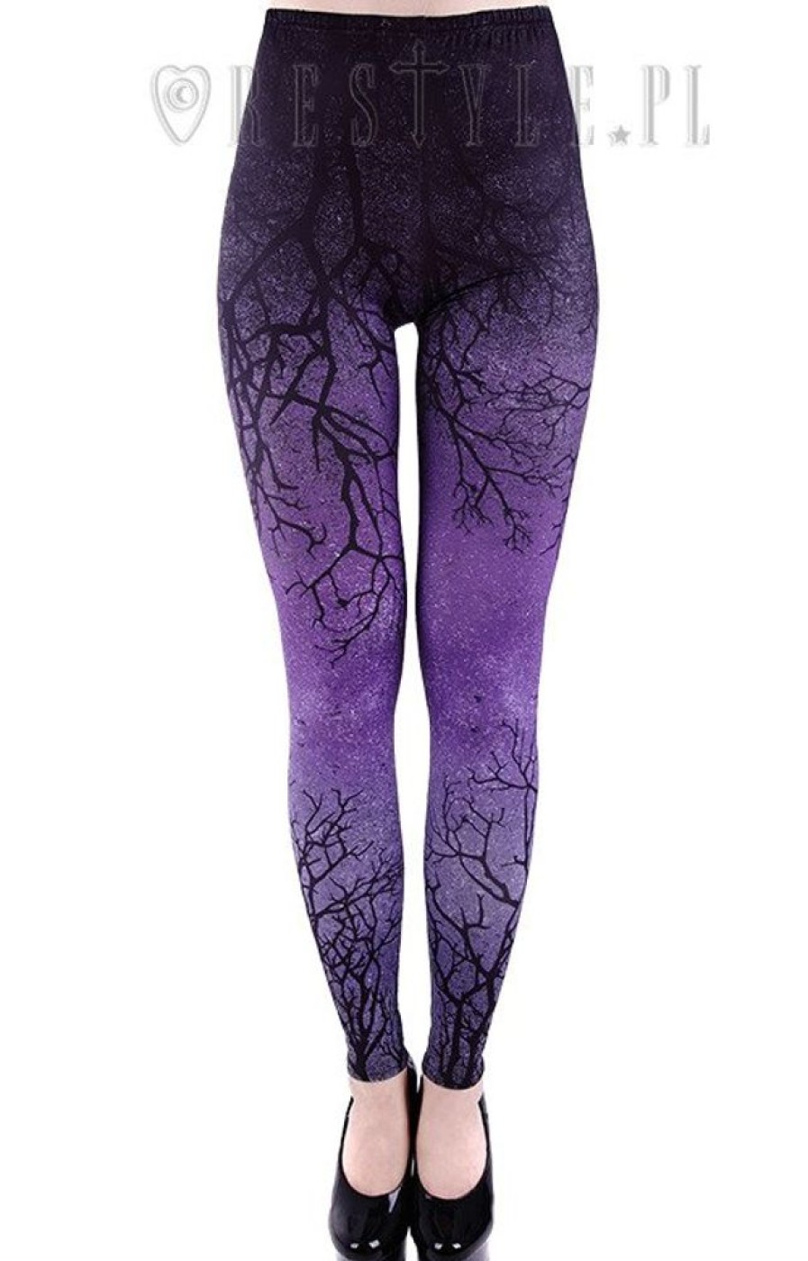 Clothes Restyle | Ombre Leggings Tree, Gradient Trousers "Purple Branches"