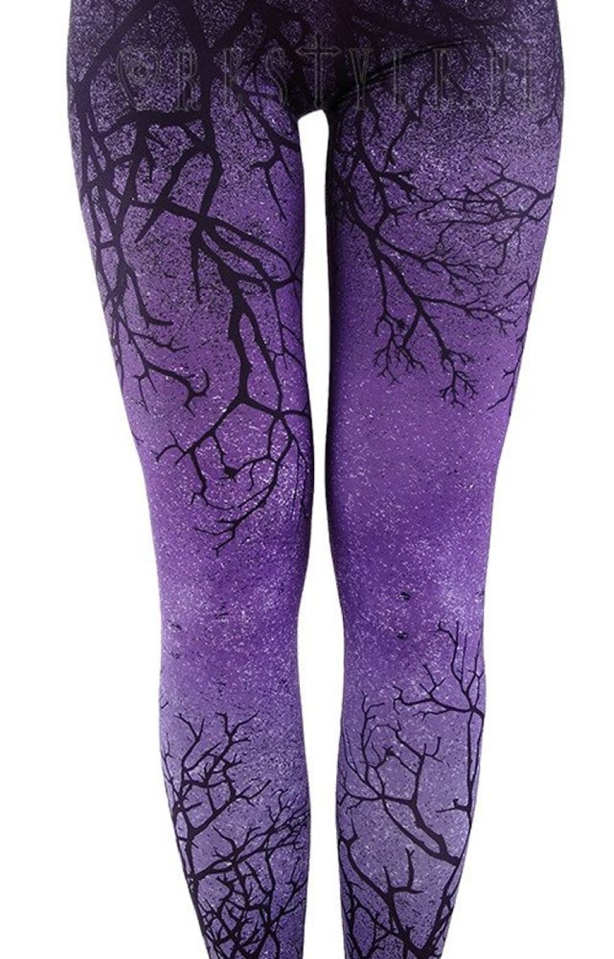 Clothes Restyle | Ombre Leggings Tree, Gradient Trousers "Purple Branches"