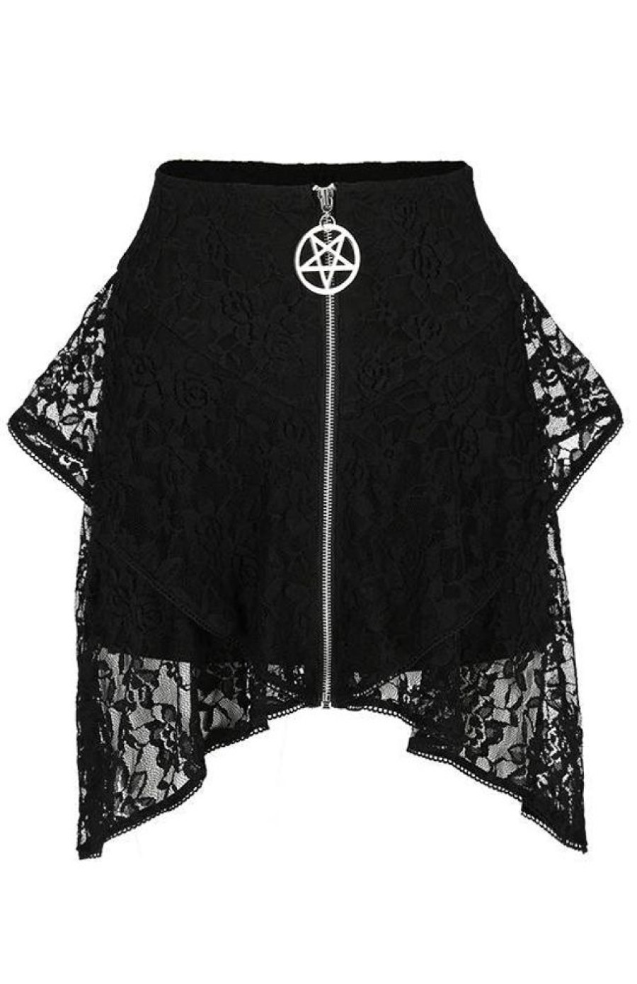 Clothes Restyle | Layered Lace Gothic Skirt With Pentagram