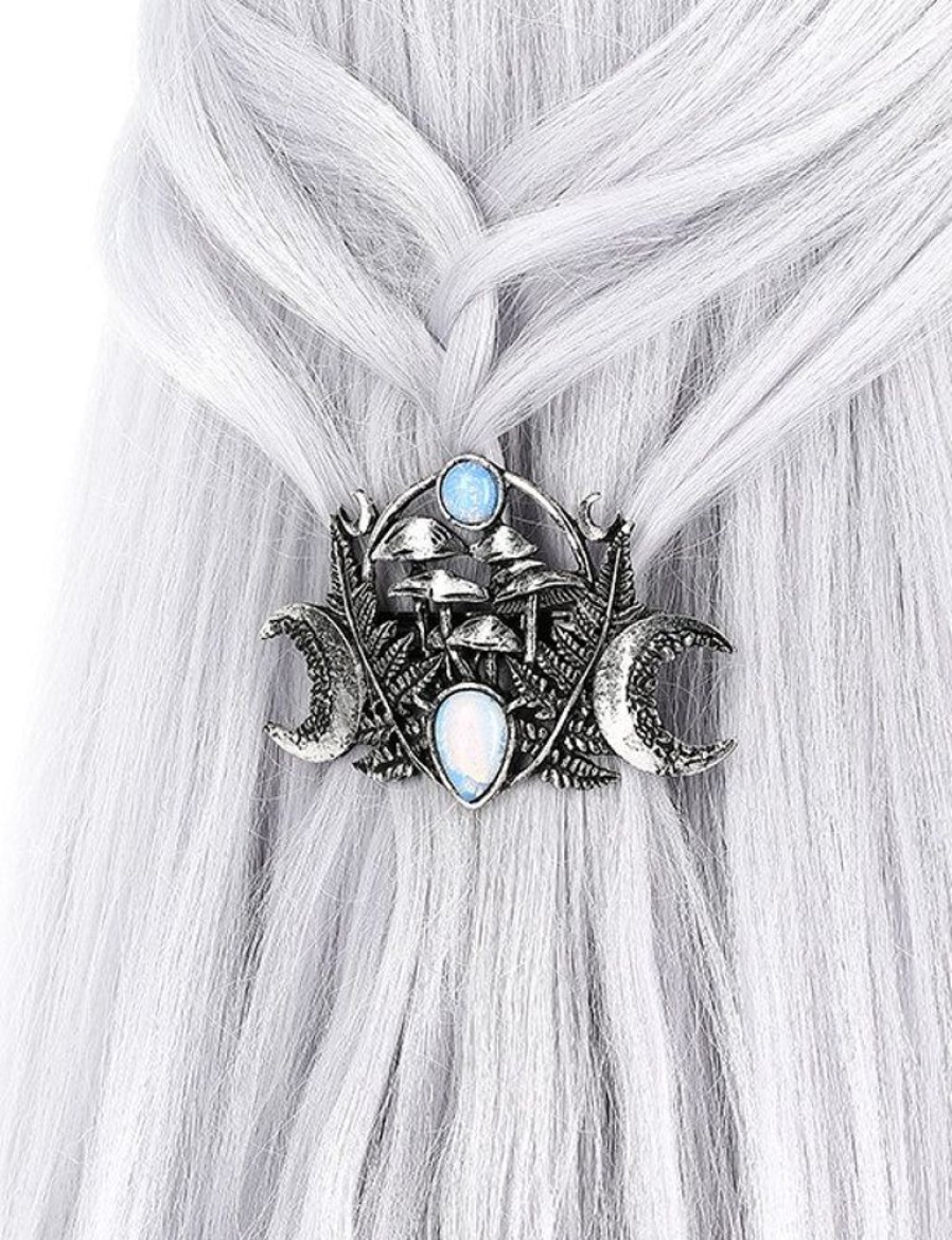 Jewellery Restyle | Magic Forest Hairclip Gothic Barrette With Moon Stone