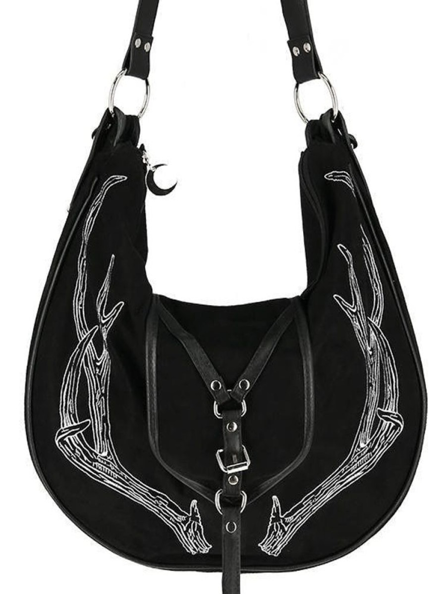 Handbags Restyle | Black Antlers Hobo Cross Bag For A Nature Lovers