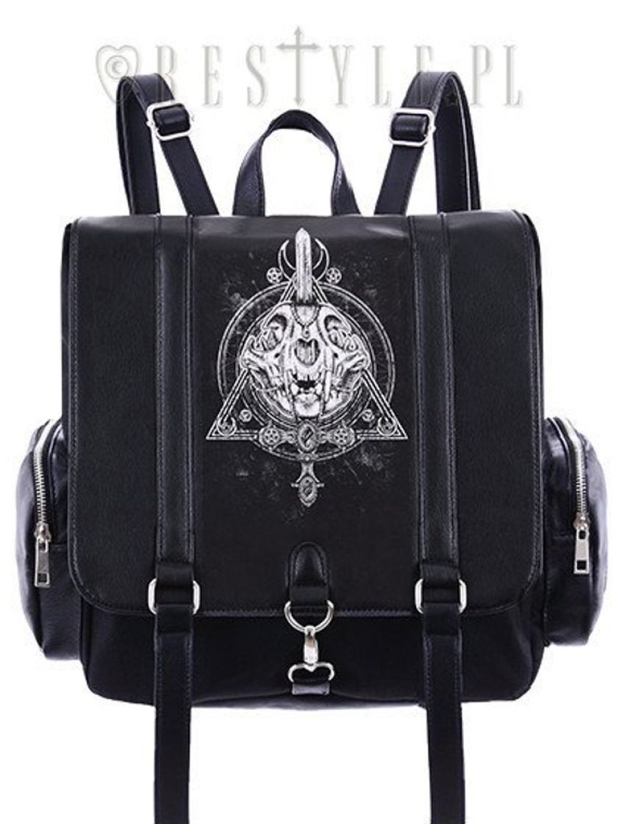 Backpacks Restyle | Black, Cat Skull, Moon, Gothic, Square Backpack "Occult Backpack"