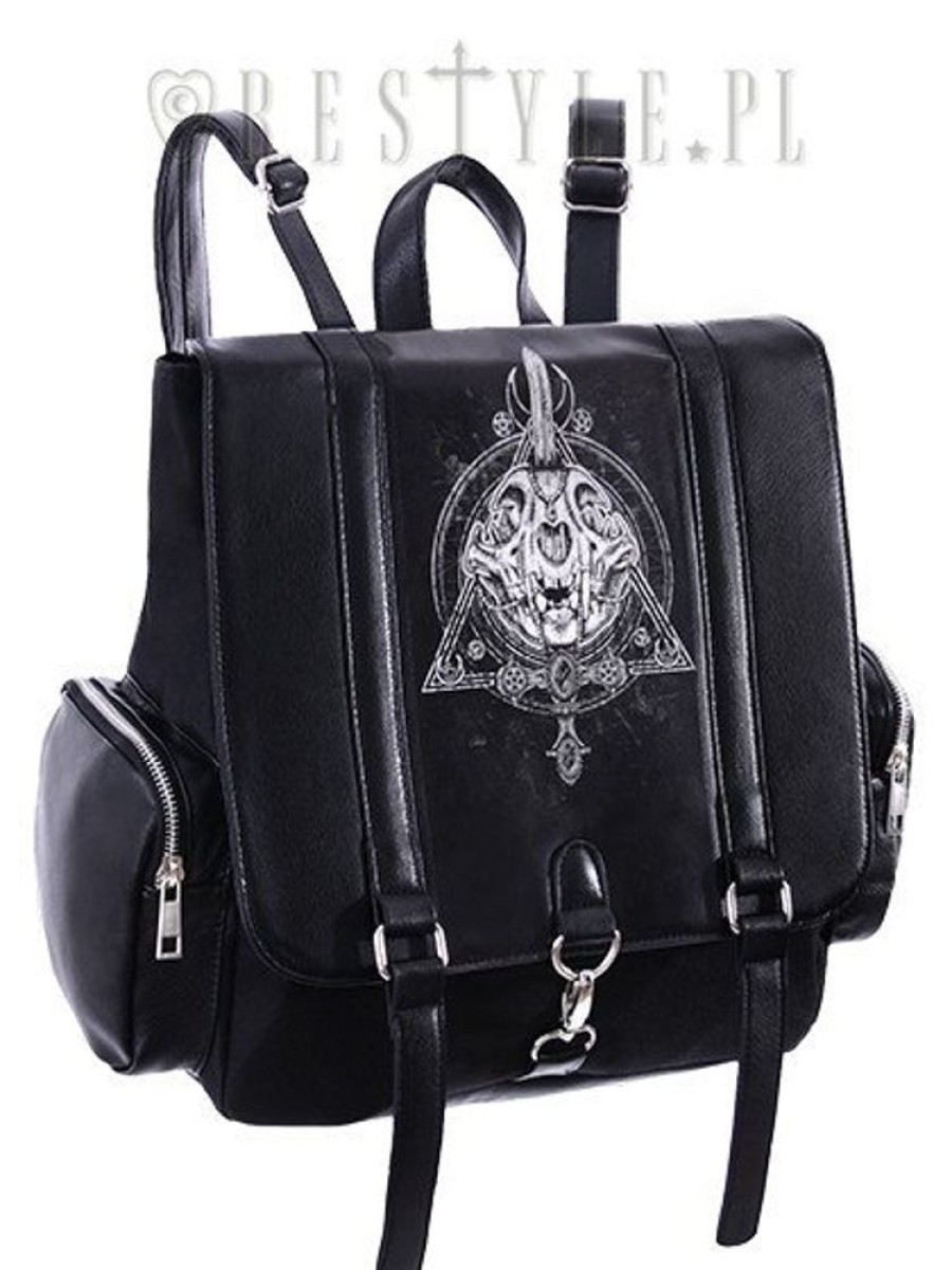 Backpacks Restyle | Black, Cat Skull, Moon, Gothic, Square Backpack "Occult Backpack"