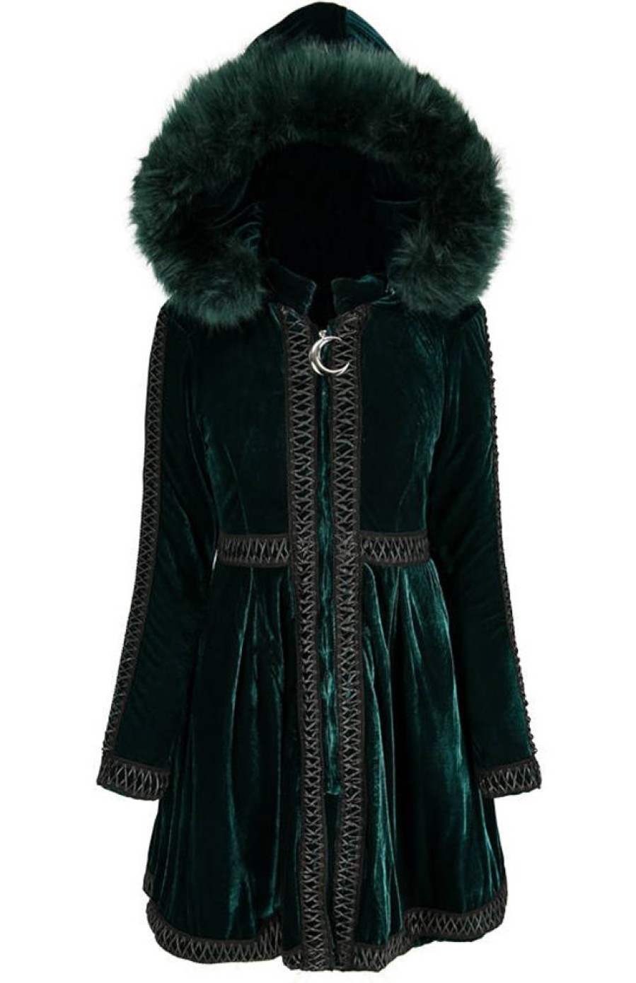 Clothes Restyle | Emerald Green Migina Coat With Faux Fur