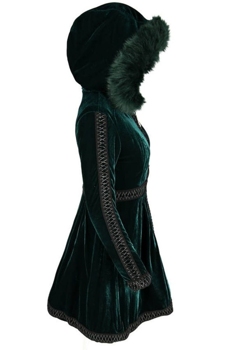 Clothes Restyle | Emerald Green Migina Coat With Faux Fur