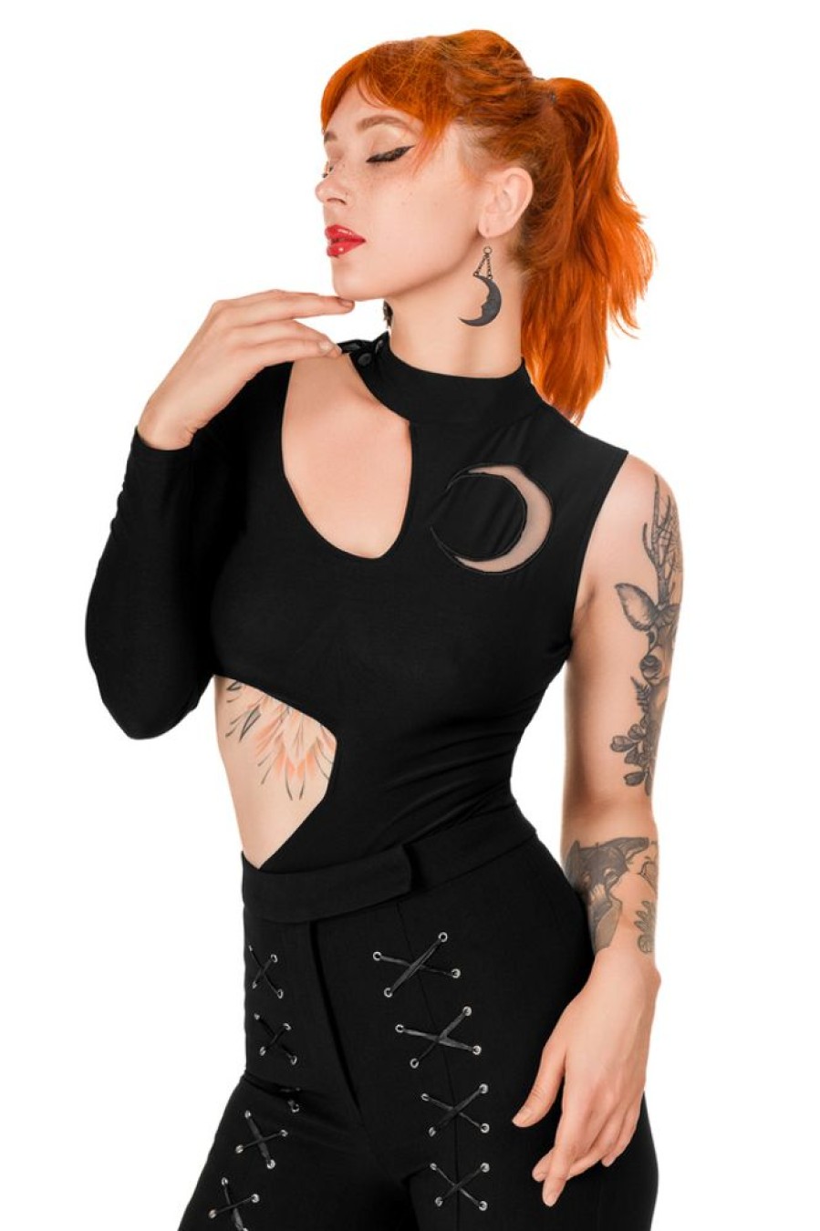 Clothes Restyle | Moon Army Bodysuit Asymmetric Blouse