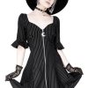 Clothes Restyle | Pinstripe Sweetheart Dress With A Moon Charm