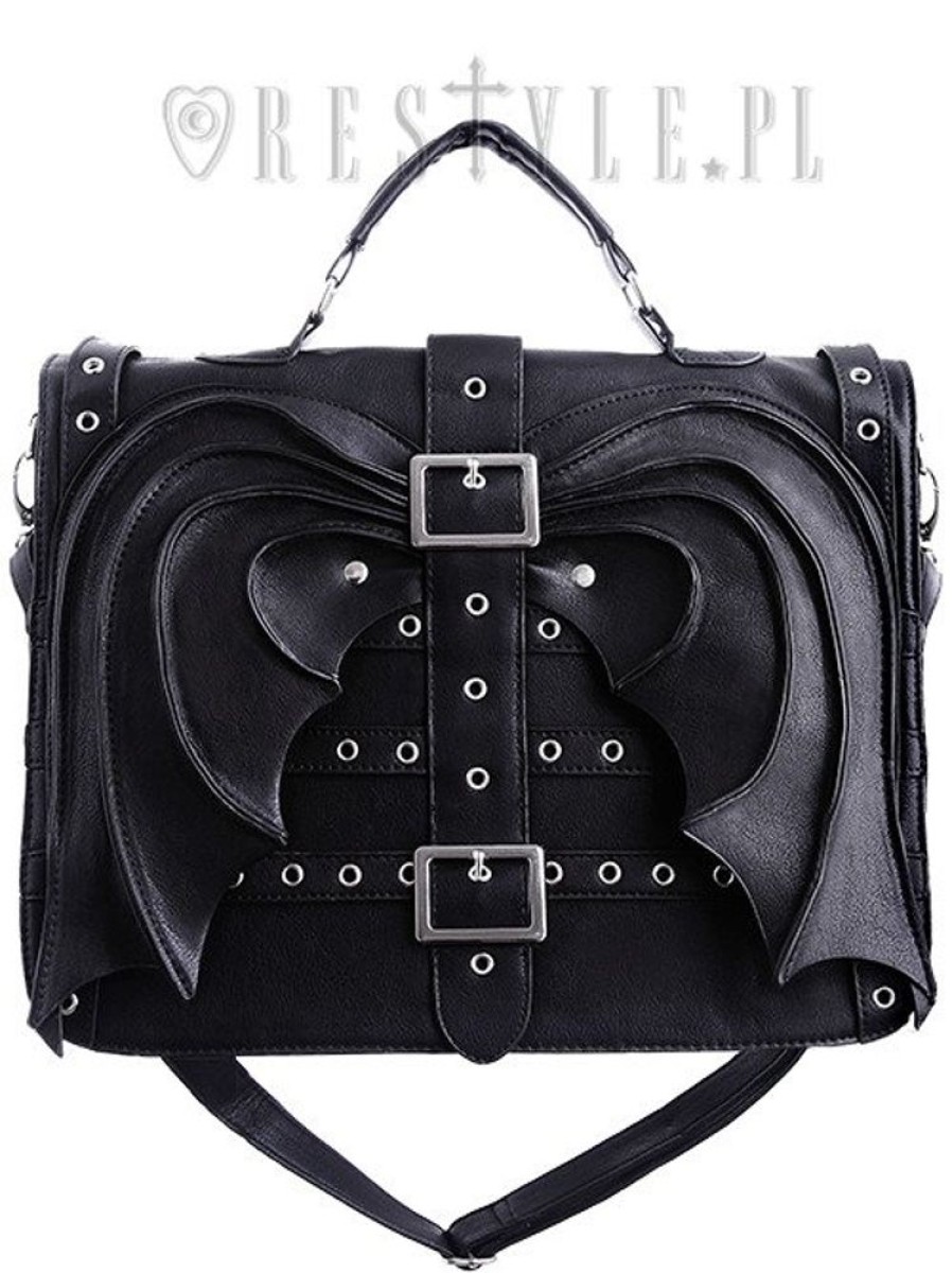 Handbags Restyle | Black Briefcase, Gothic Satchel, Diabolical, Devil"Bat Wings Bag"