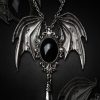 Jewellery Restyle | Pendant And Brooch In One Bat Necklace "Della Morte - Black"