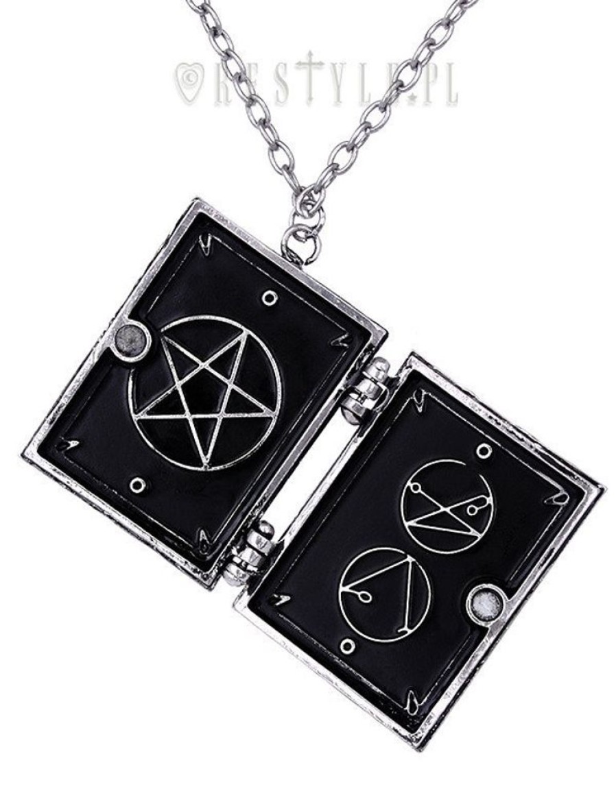 Jewellery Restyle | Locket Pendant, Book Shaped Necklace, Occult Jewellery, Crescent "Necronomicon Book"