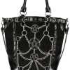 Handbags Restyle | Chained Pentagram Tote Bag Gothic Handbag With Harness And Spikes