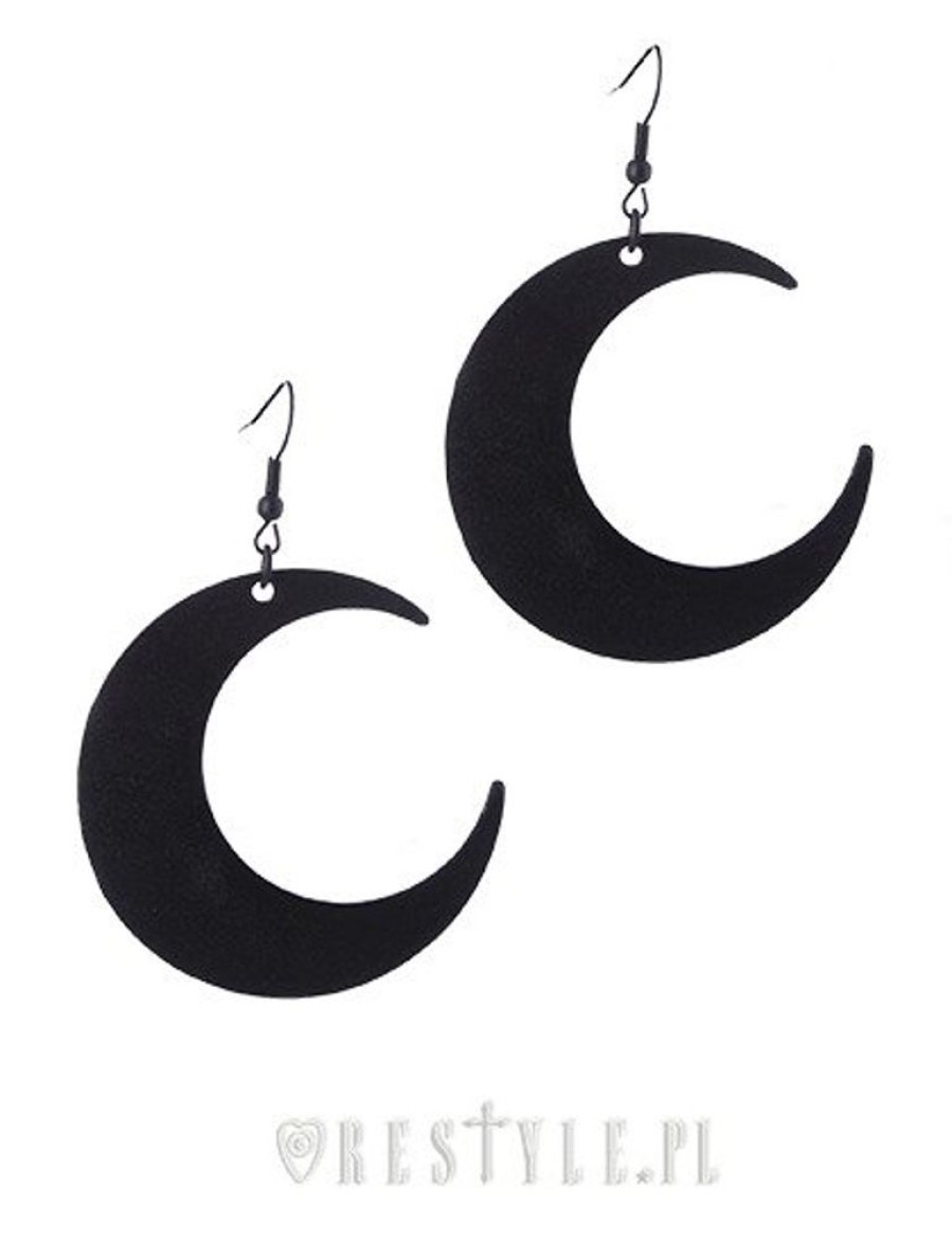 Jewellery Restyle | Gothic Earrings, Crescent, Occult Fashion "Moon Black Earrings"