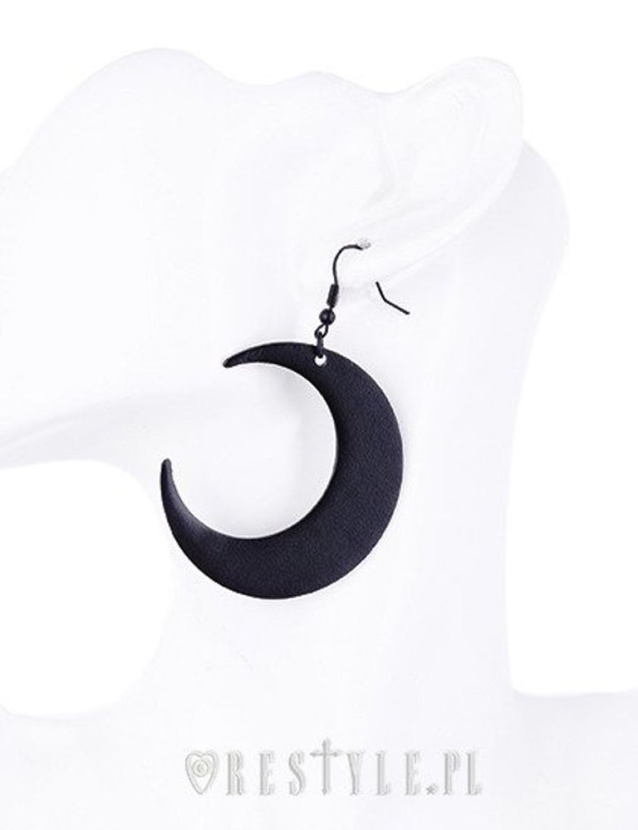 Jewellery Restyle | Gothic Earrings, Crescent, Occult Fashion "Moon Black Earrings"