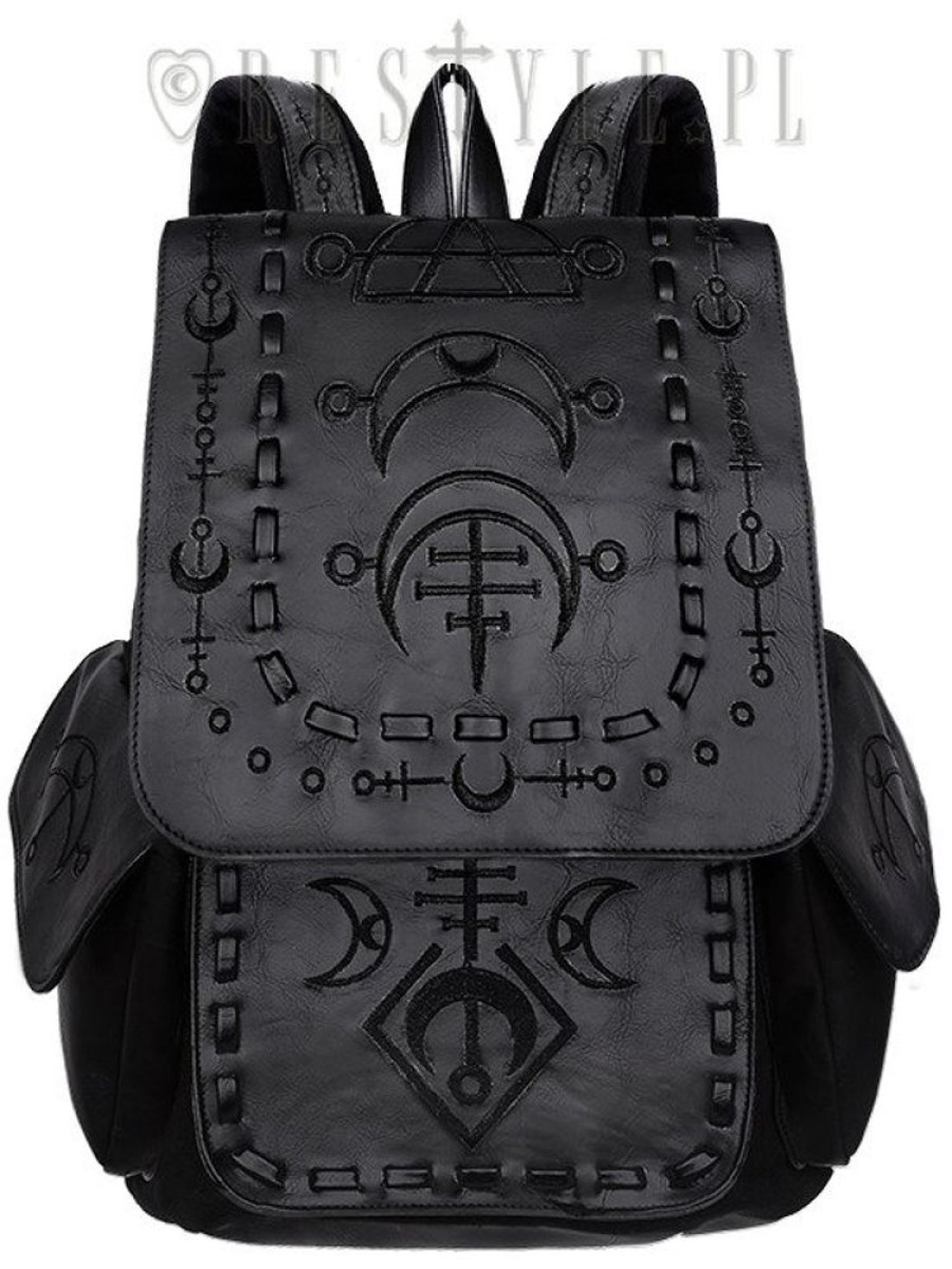 Backpacks Restyle | School Bag, With Pockets "Runic Moon Black Backpack"