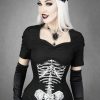 Corsets Restyle | Skeleton Underbust Anatomical, Black Cotton Corset, Horror