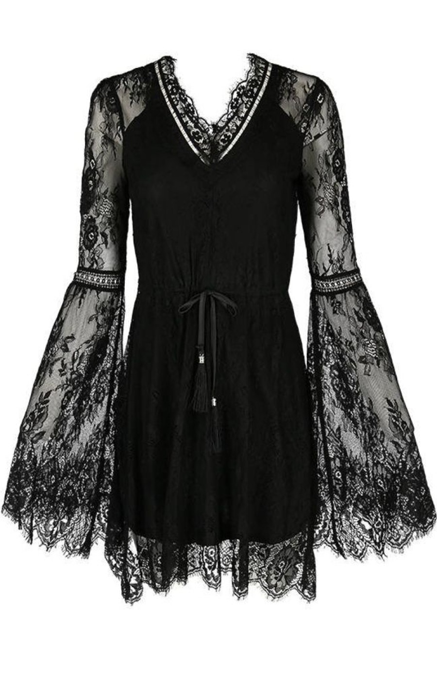 Clothes Restyle | Gothic Eyelash Lace Dress Black