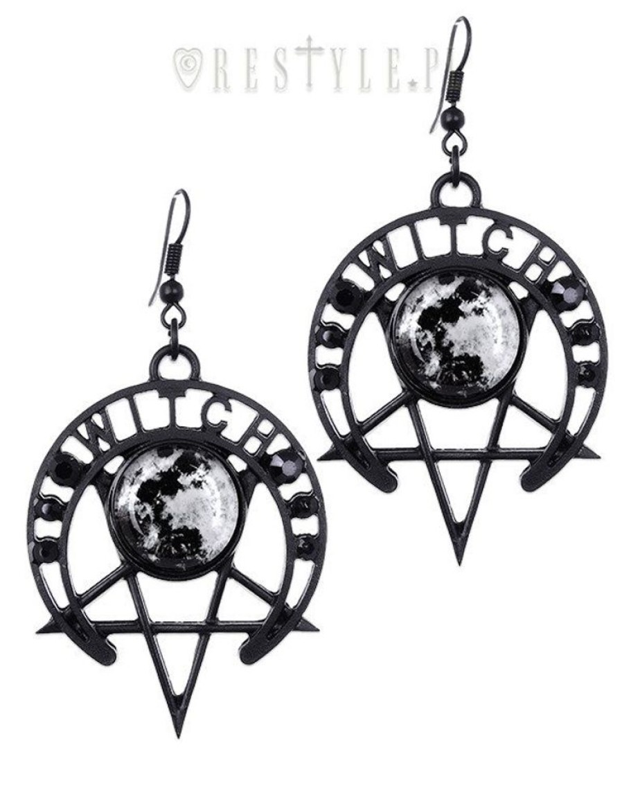 Jewellery Restyle | Gothic Moon Earrinngs, Pentagram Jewellery "Witch Moon Earrings"